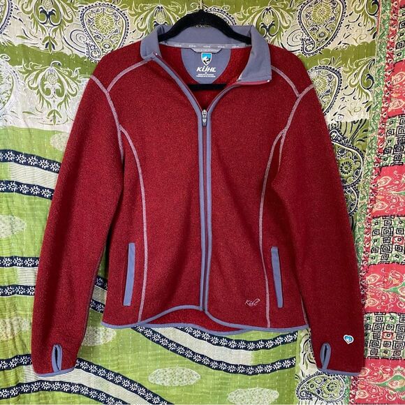 Kuhl Maroon Alfpcaca Fleece Jacket Size Medium - Picture 1 of 15